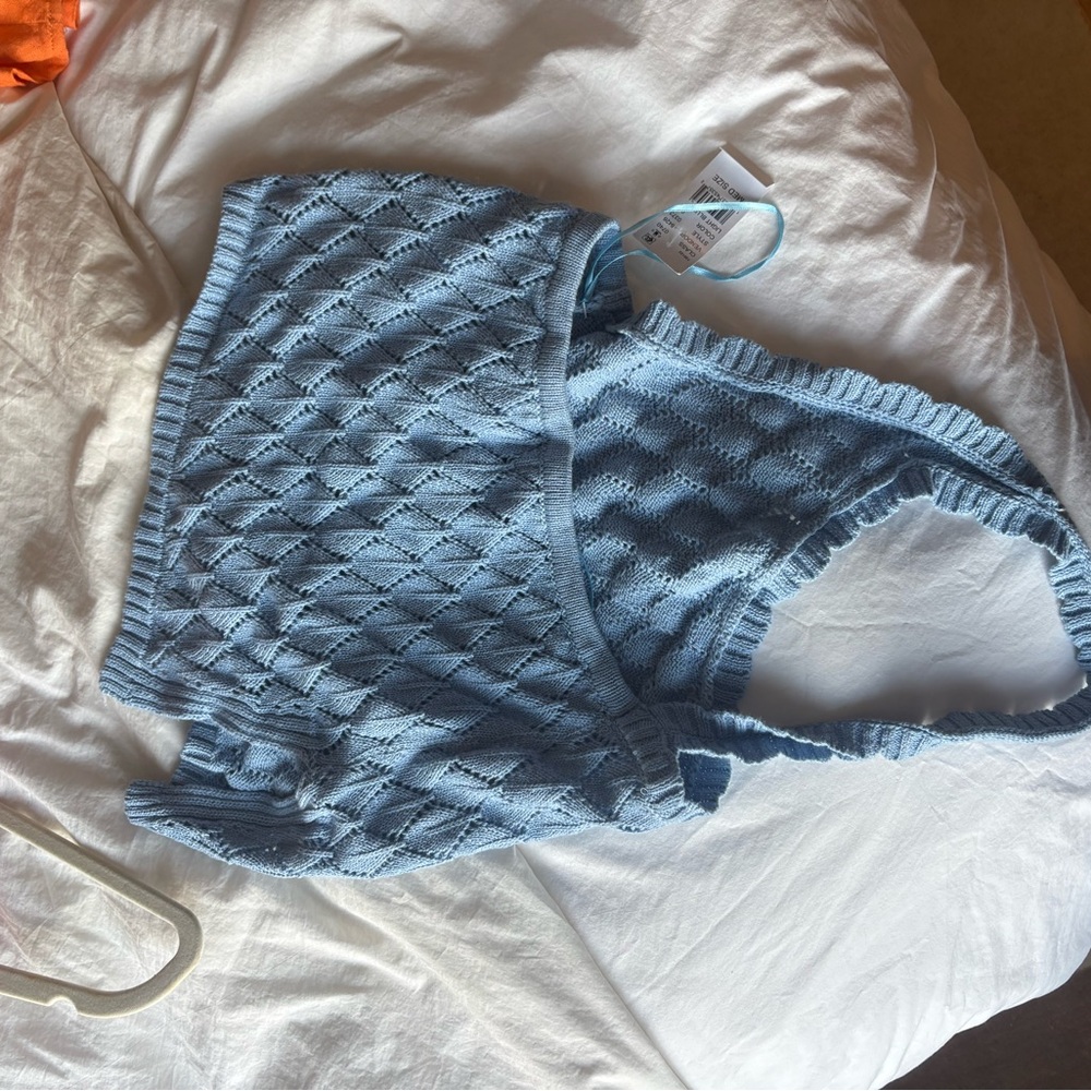 Knit blue top - Picture 3 of 4